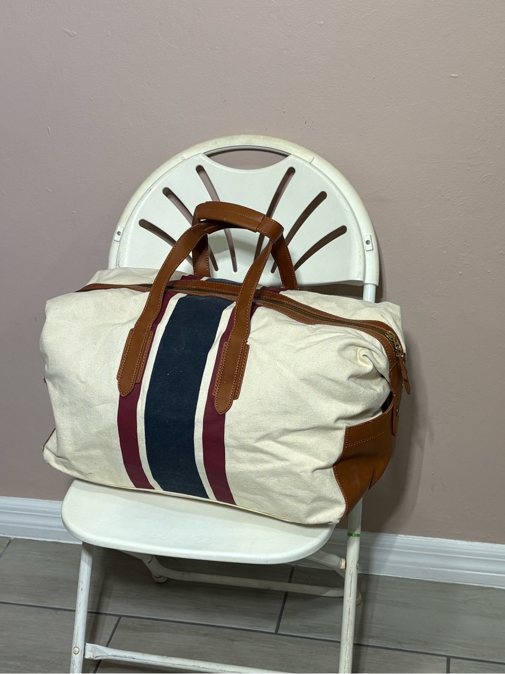J.Crew Oar Stripe Canvas
Weekender Bag #K0337